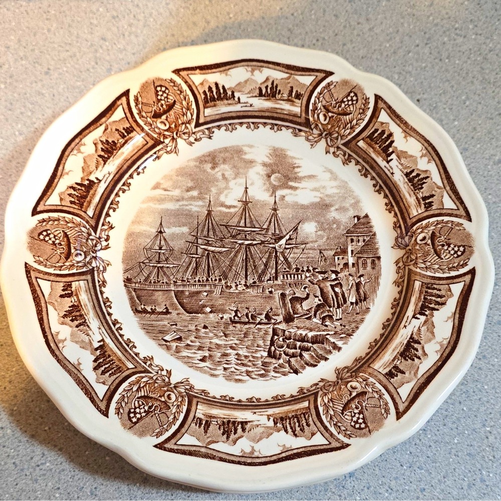 J & G Meakin Americana Style Salad Plates, Set of 4 Ironstone England, Brown